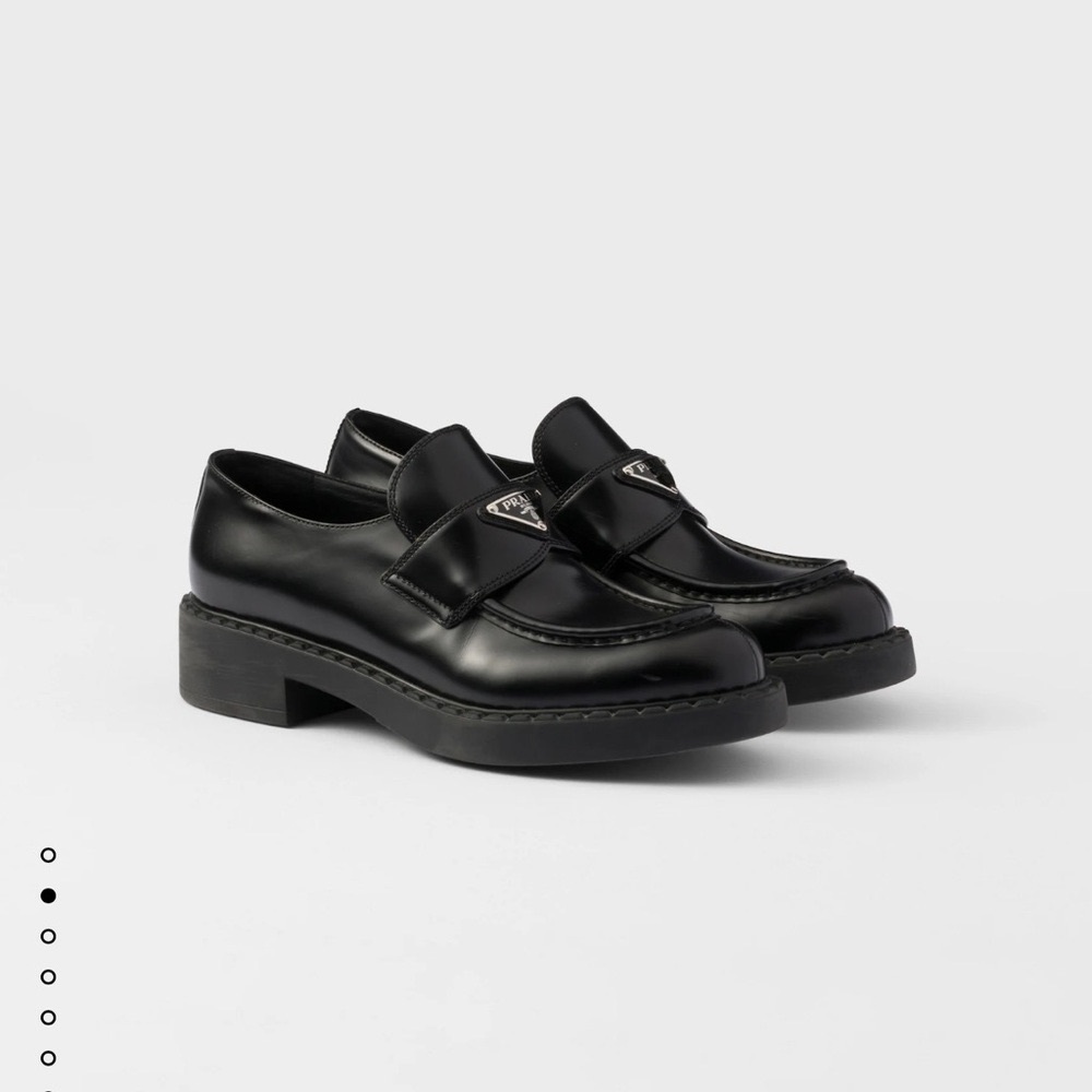Prada Chocolate Brushed Leather Loafers